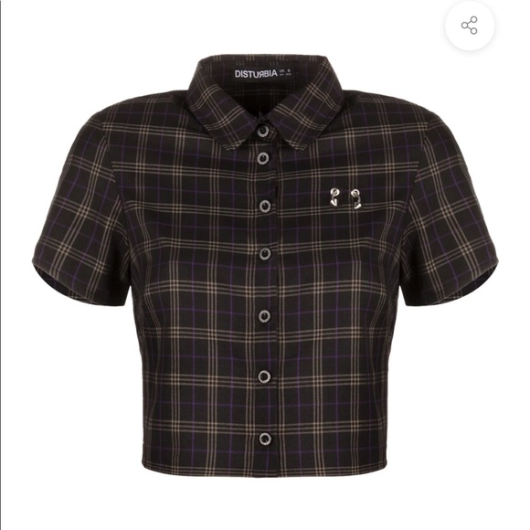 DISTURBIA Jinx Check Co Ord Top - Picture 3 of 8